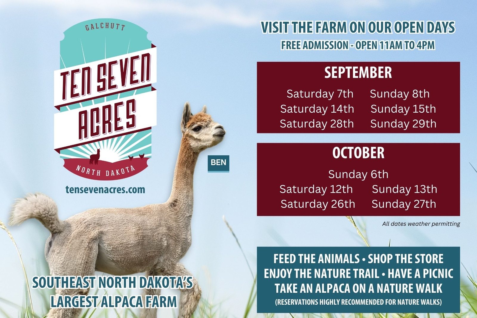 Join us on the farm for open days this fall